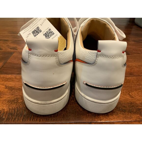 Christian Louboutin White Leather Vida Viva Lace-Up Sneakers, Sz 13 (US) 46 (IT) - Picture 7 of 10